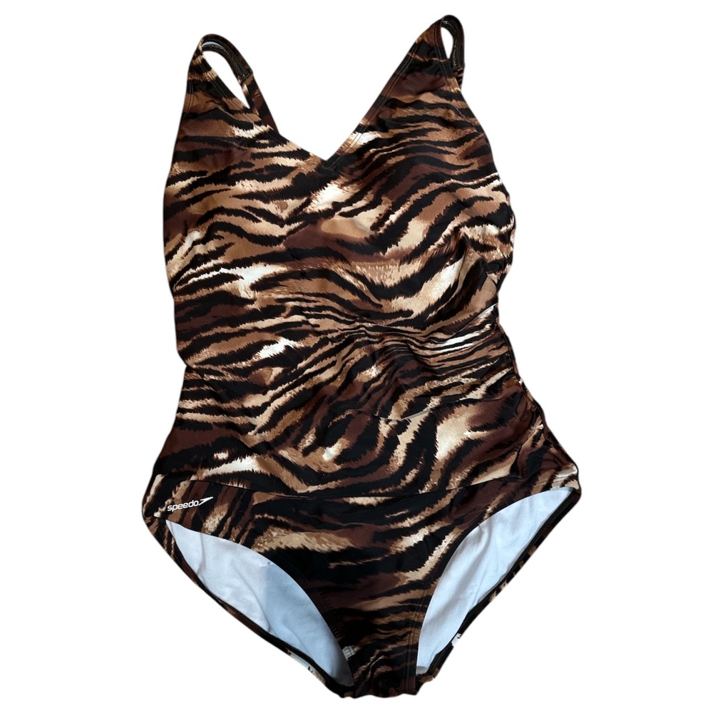 Animal print full piece speedo swimsuit